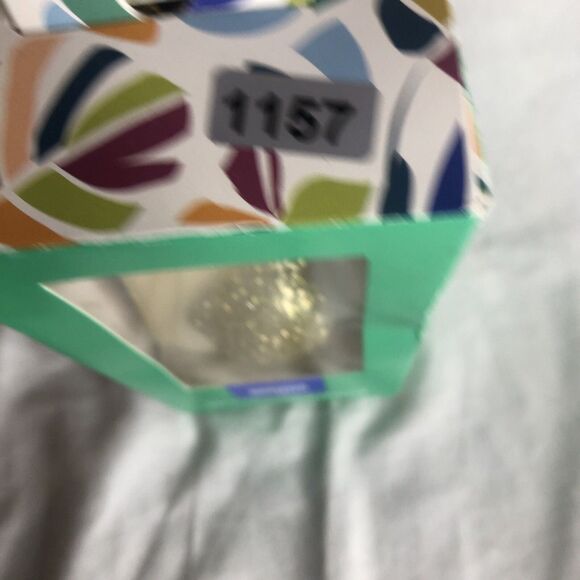 New TABITHA BROWN Target GLASS AVOCADO ORNAMENT Christmas Tree GOLD GLITTER NIB - Picture 5 of 5